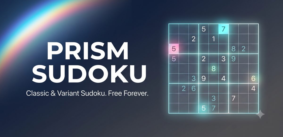 Prism Sudoku — Classic & Variant Sudoku. Free Forever.